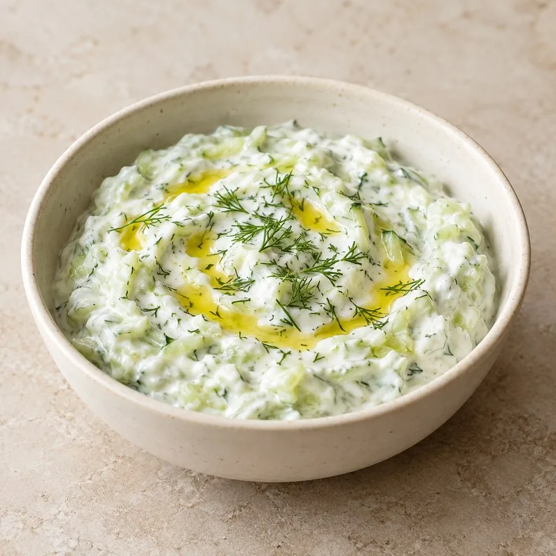 Ilustración de Crema untable de yogur y pepino