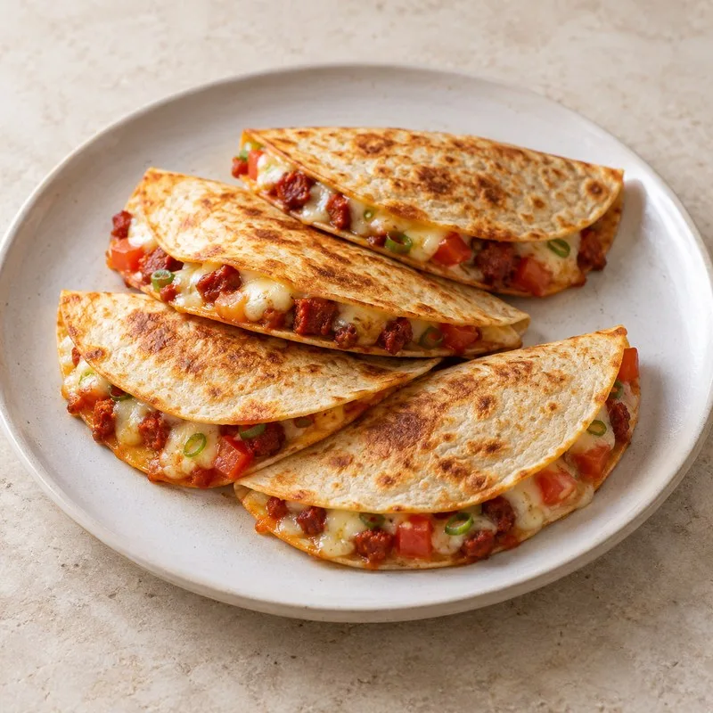 Ilustración de Quesadillas de chorizo y queso