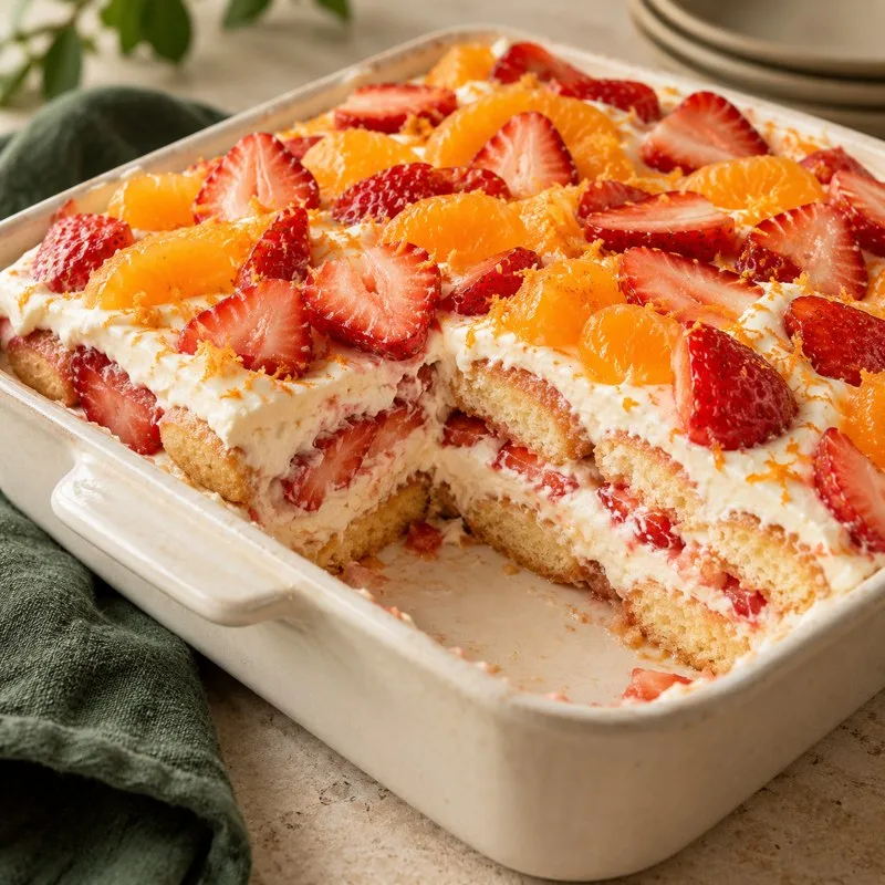 Ilustración de Tiramisú de fresas