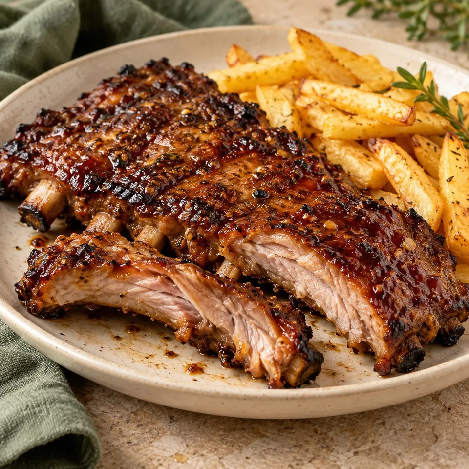 Ilustración de Costillas de cerdo al horno