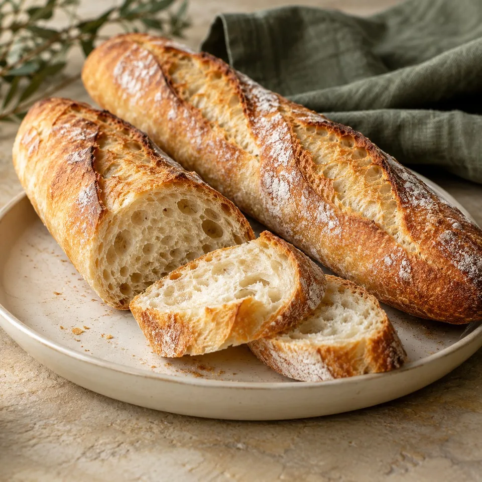 Ilustración de Baguette casera o pan francés