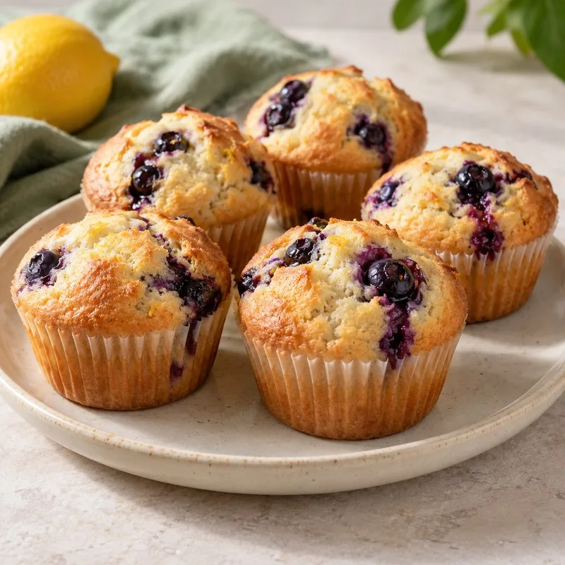Ilustración de Muffins de arándano y limón