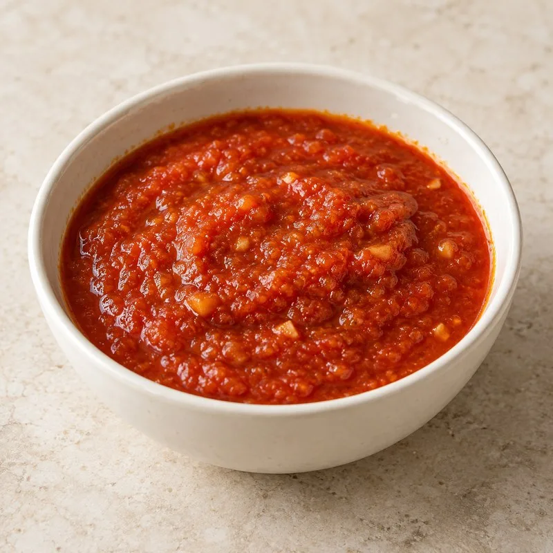 Ilustración de Salsa de tomate para arroz estilo salmorreta