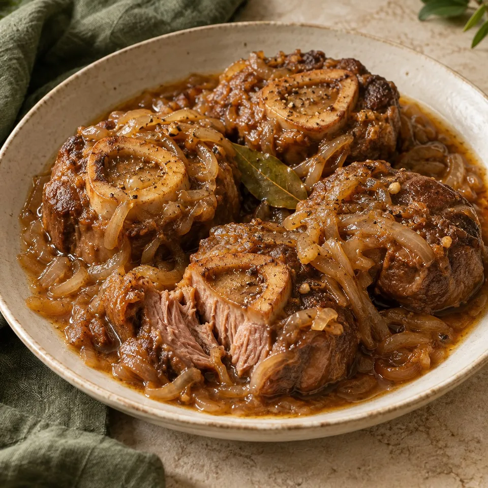 Ilustración de Ossobuco encebollado