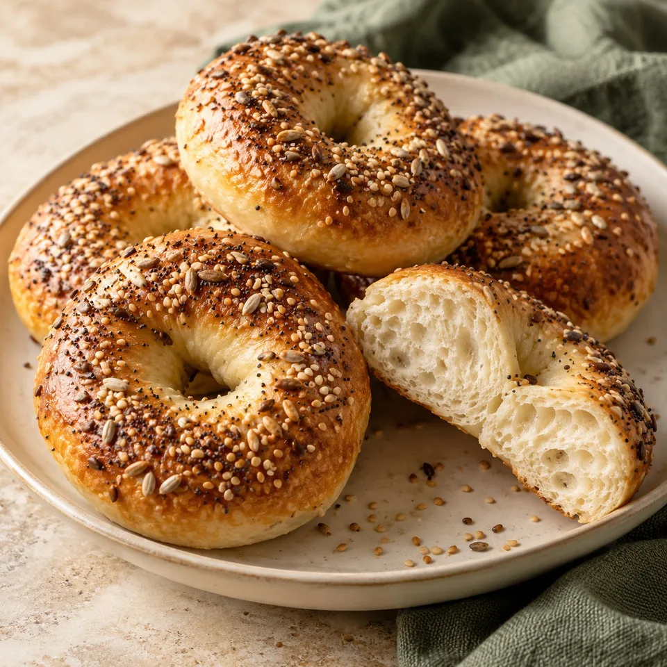 Ilustración de Bagels caseros