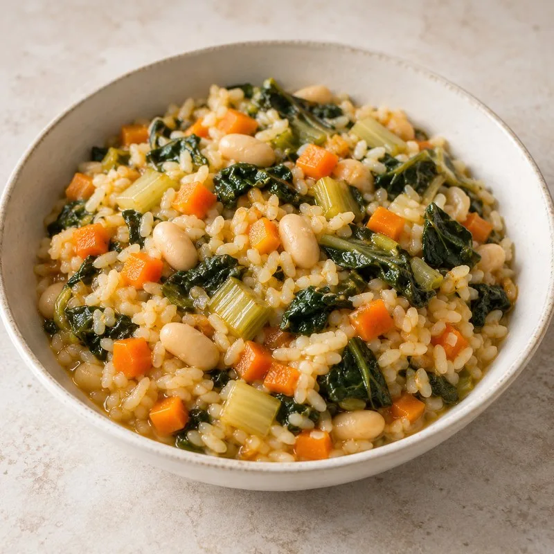 Ilustración de Arroz con acelgas