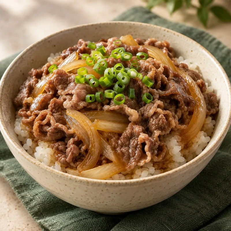 Ilustración de Gyudon casero