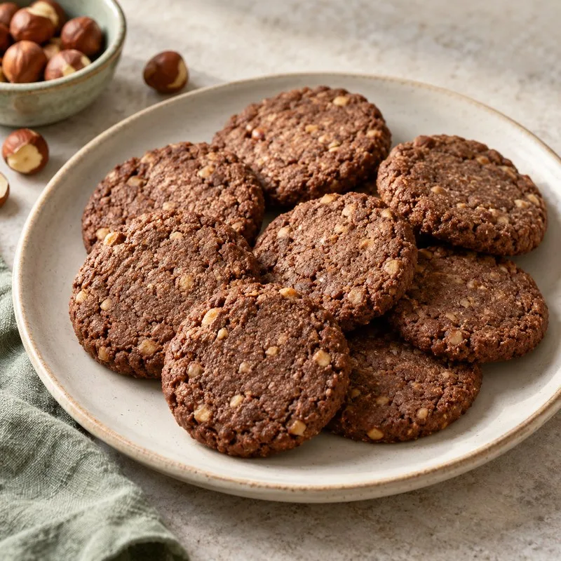 Ilustración de Galletas de avellana y cacao