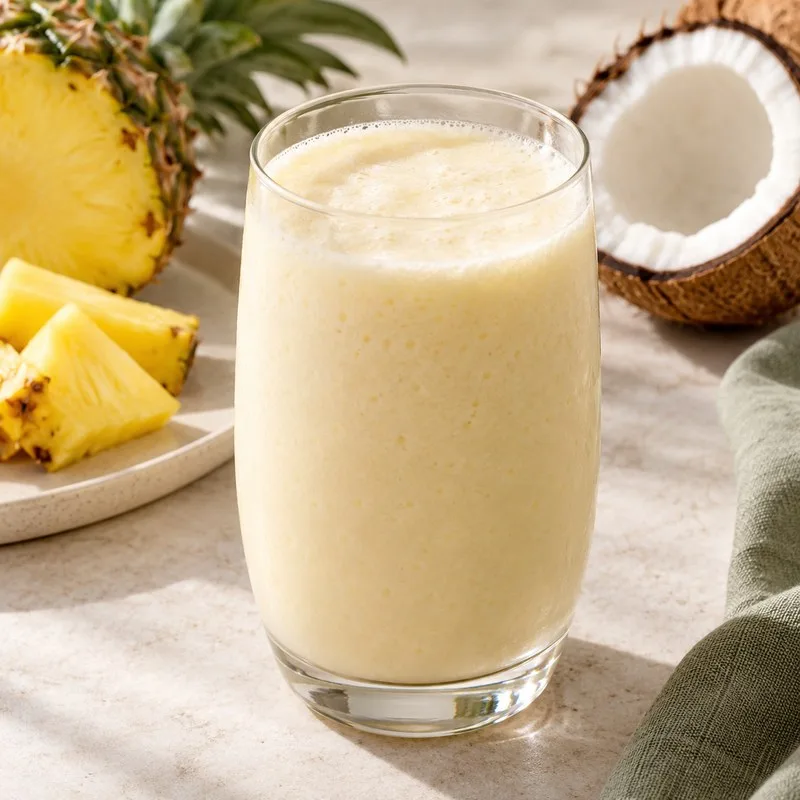 Ilustración de Batido de piña y coco