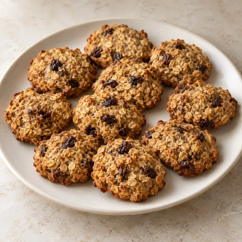 Ilustración de Galletas de avena y plátano
