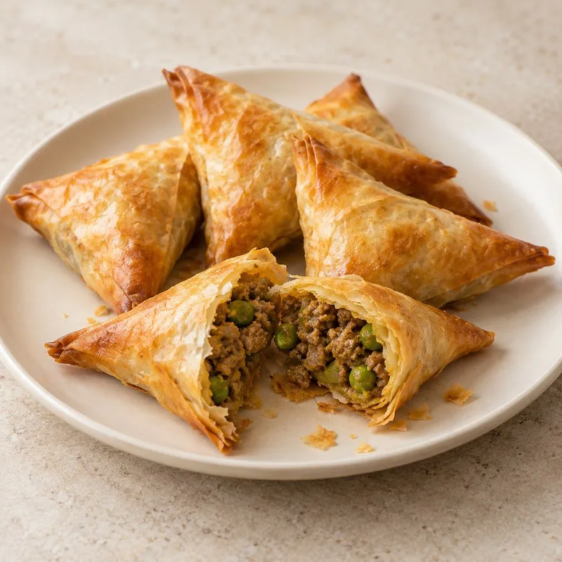 Ilustración de Samosas de carne ya cocinada