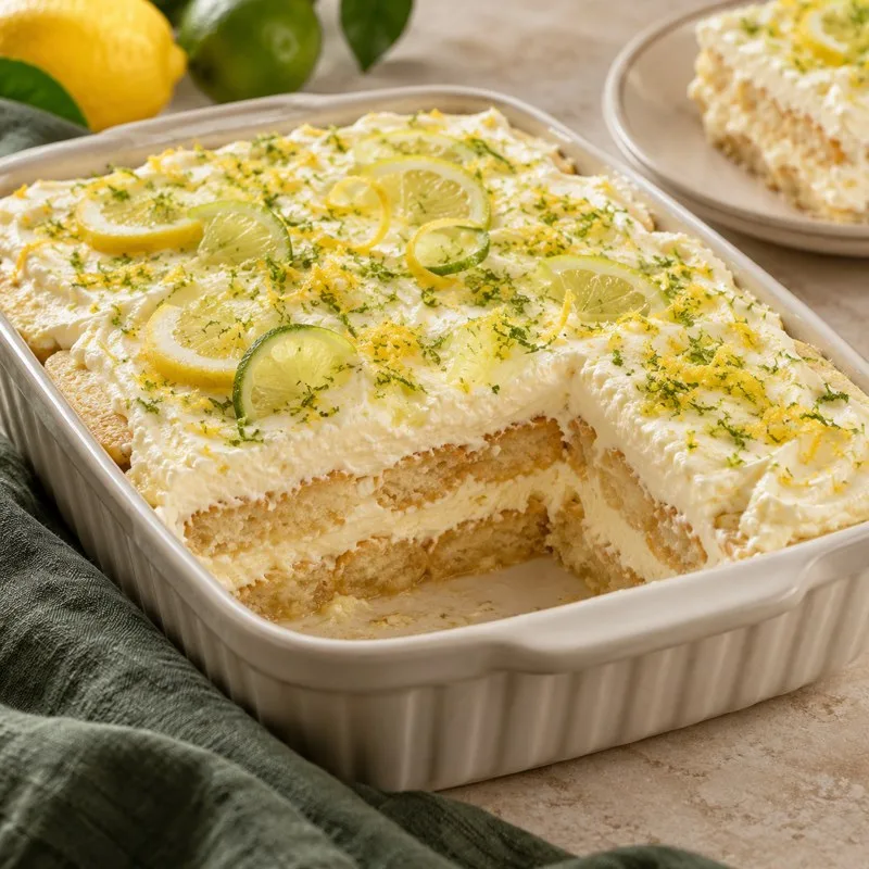 Ilustración de Tiramisú de limón
