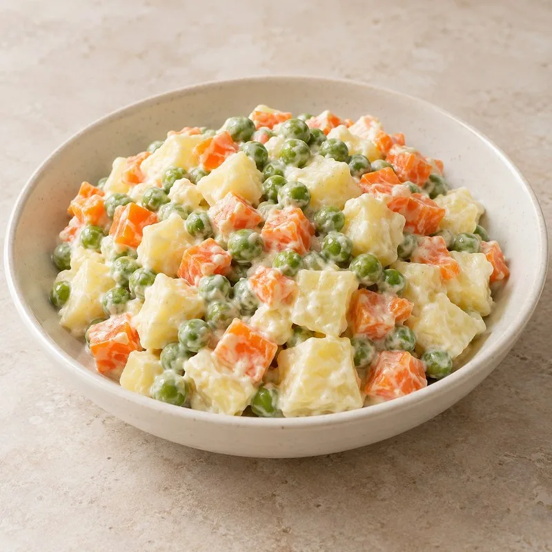 Ilustración de Ensaladilla de verduras al vapor