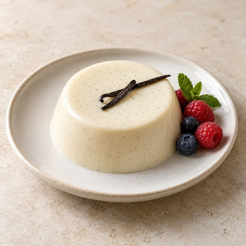 Ilustración de Panna cotta de vainilla