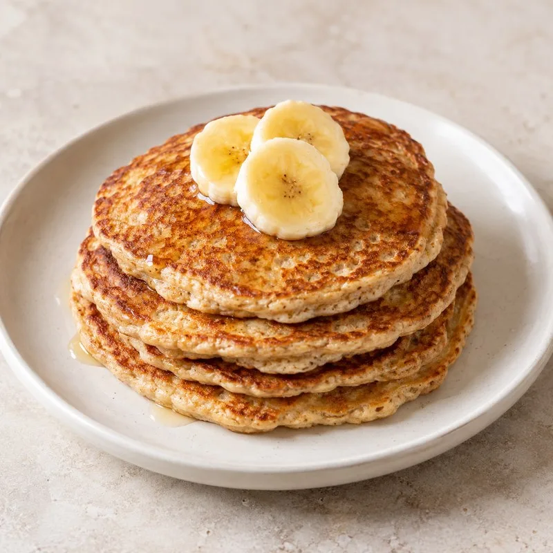 Ilustración de Masa de tortitas de avena y plátano