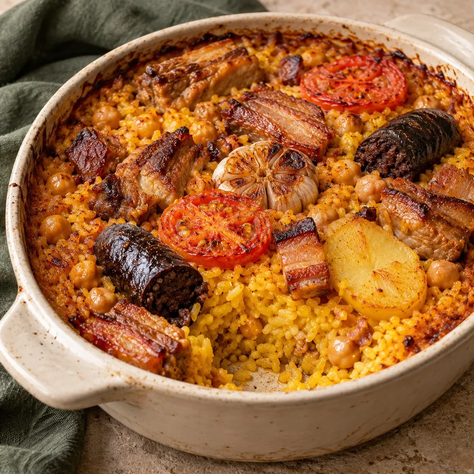 Ilustración de Arroz al horno