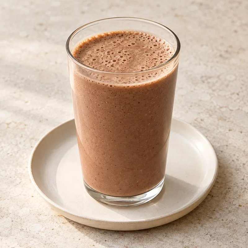 Ilustración de Batido de plátano y cacao