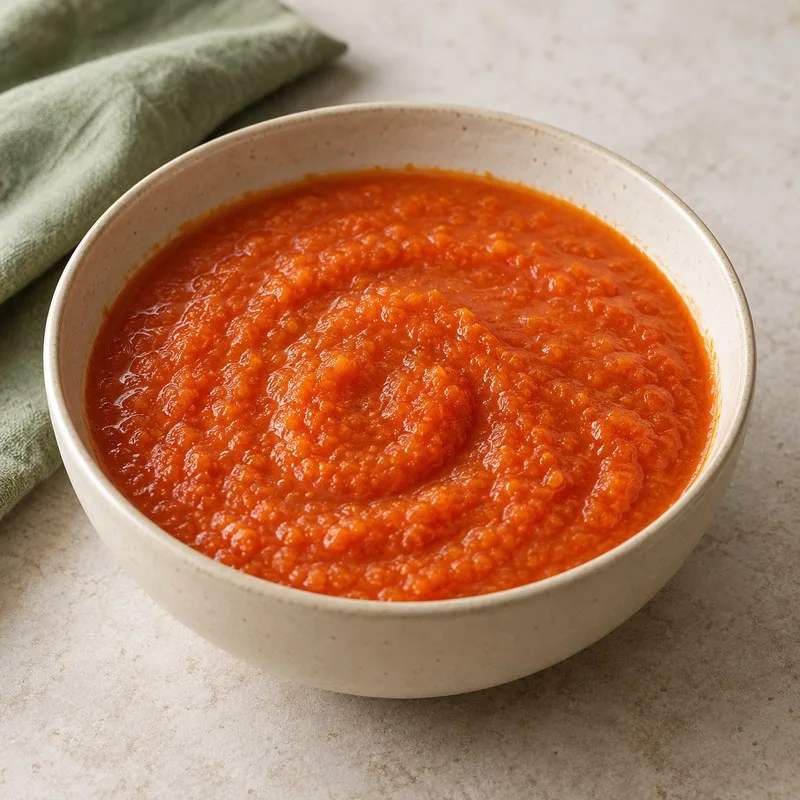 Ilustración de Salsa de tomate y zanahoria