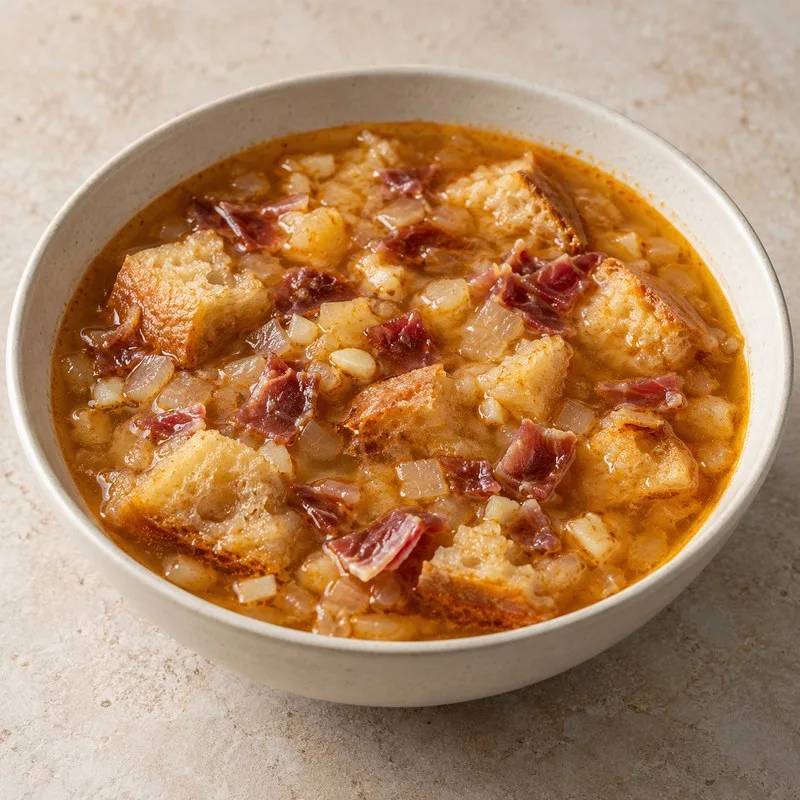 Ilustración de Sopa de ajo sin huevo crudo