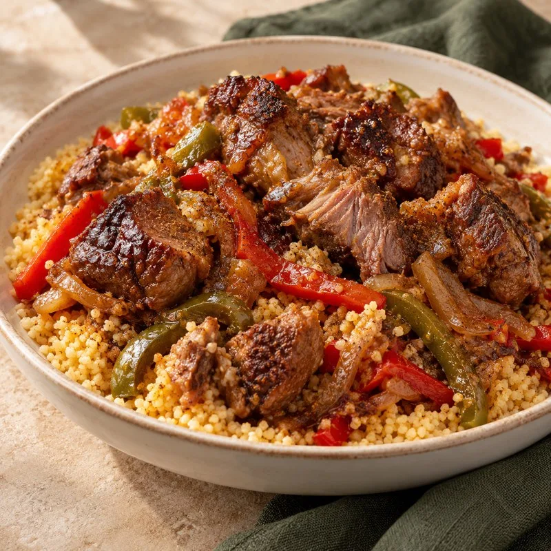 Ilustración de Cordero con cous cous a la marroquí