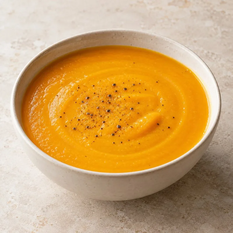 Ilustración de Crema de calabaza y zanahoria
