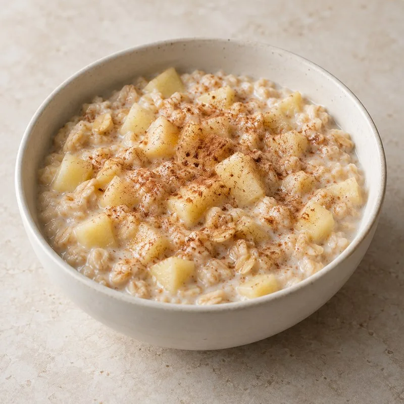 Ilustración de Porridge de avena y manzana