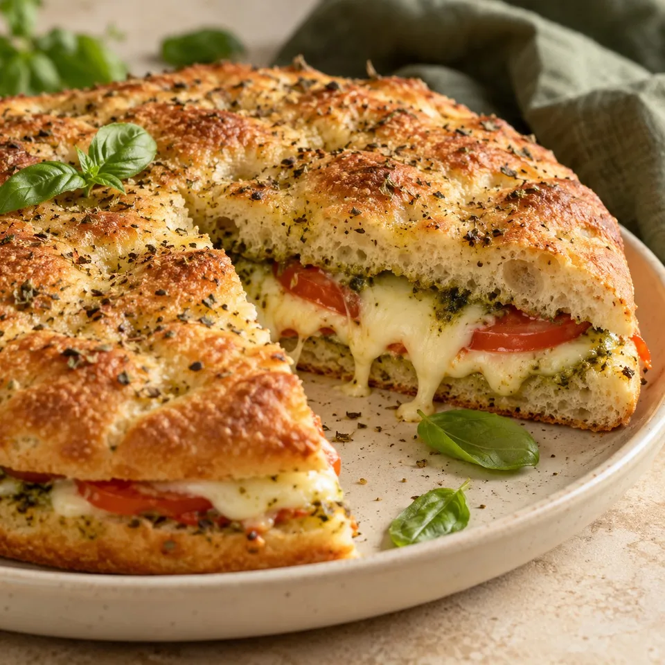 Ilustración de Focaccia rellena