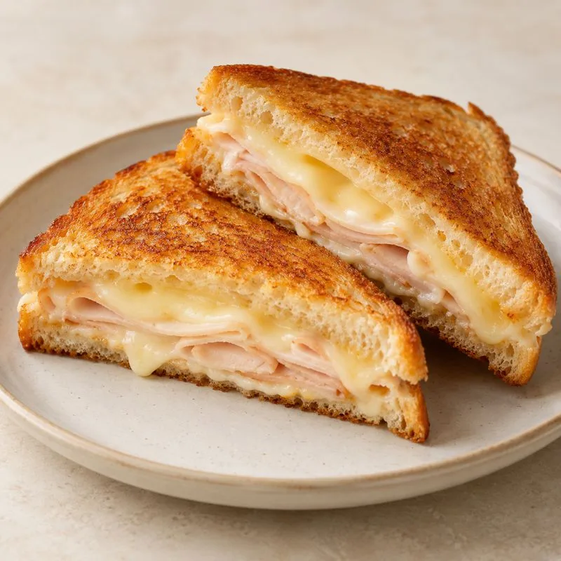 Ilustración de Sándwich de queso y pavo
