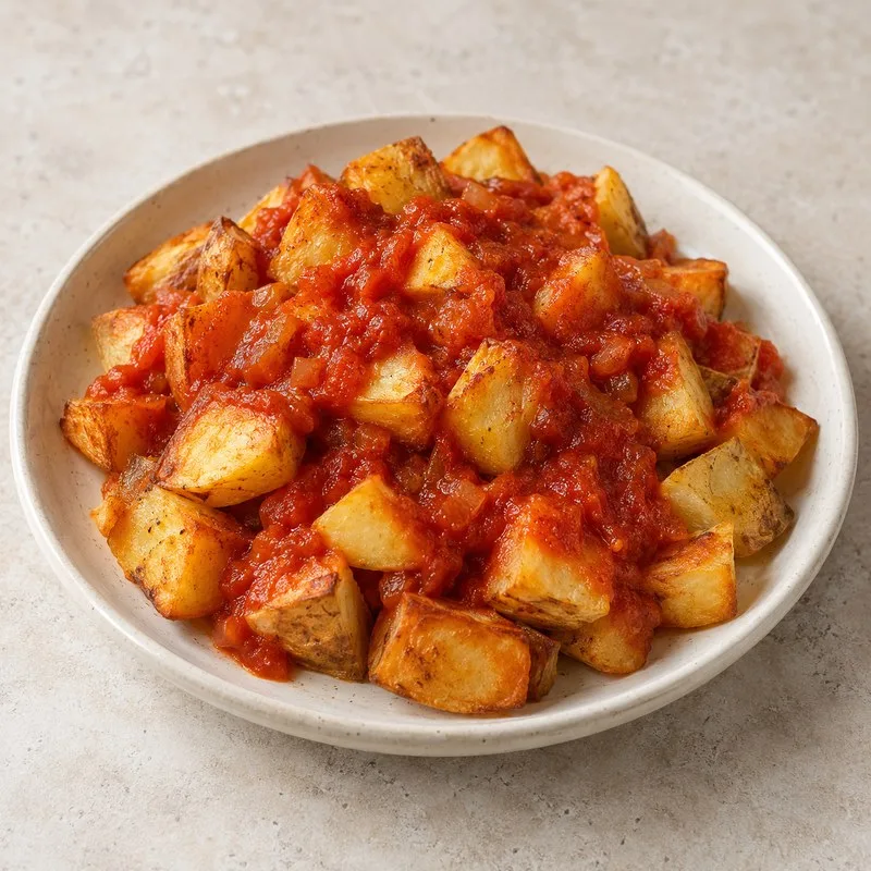 Ilustración de Patatas bravas con salsa casera