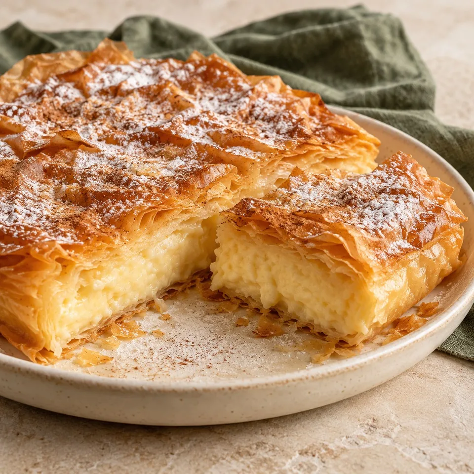 Ilustración de Bougatsa griega
