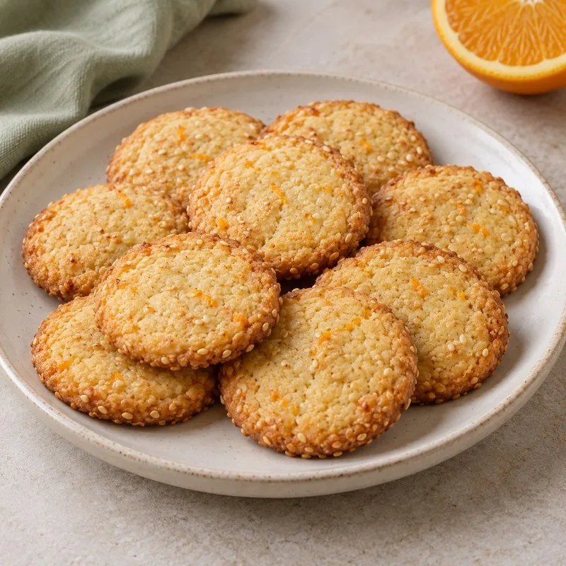 Ilustración de Galletas de naranja y sésamo